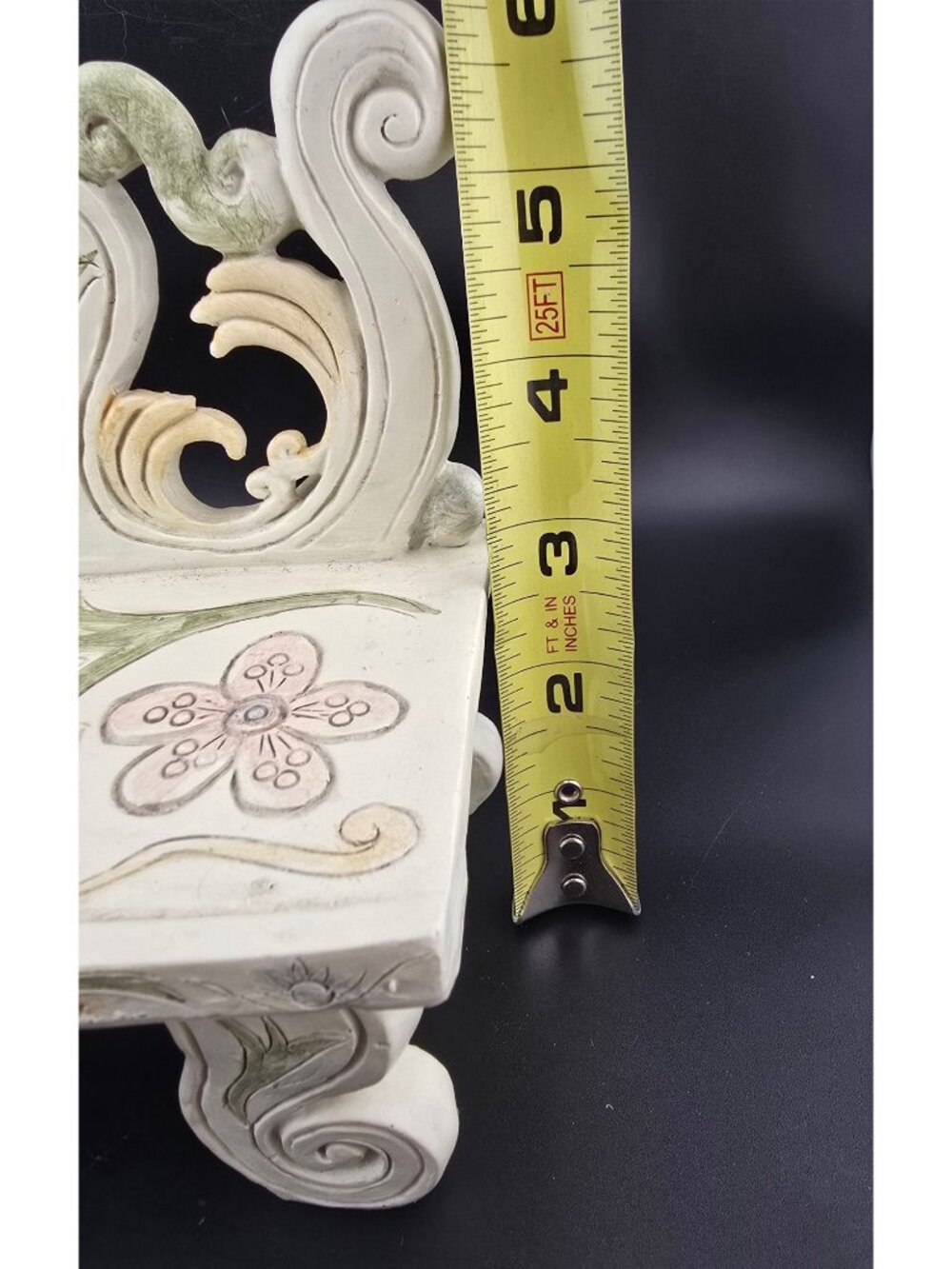 French Filigree Petite Doll Display Bench Hand-Painted - Picture 11 of 14